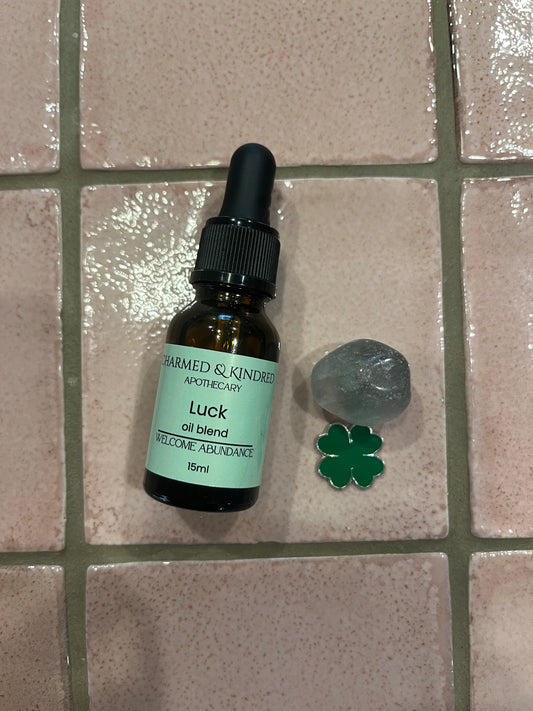 Handcrafted Luck Spell Oil by Charmed & Kindred for prosperity, opportunity and abundance